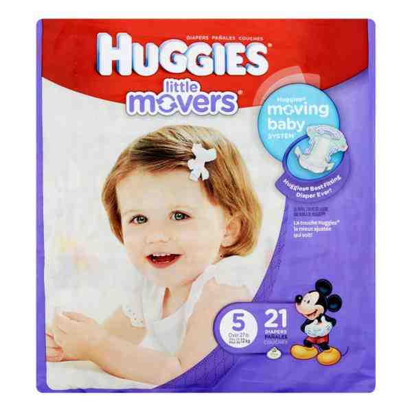 HUGGIES LITTLE MOVERS SIZE 5 19 DIAPERS