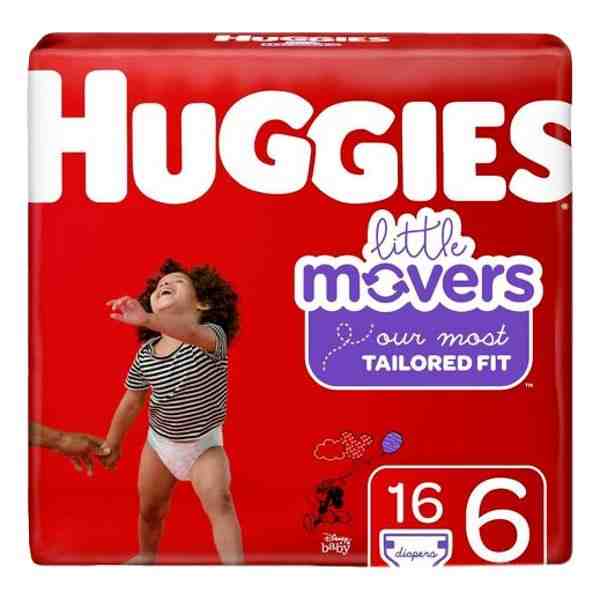 HUGGIES LITTLE MOVERS SIZE 6 16 DIAPERS