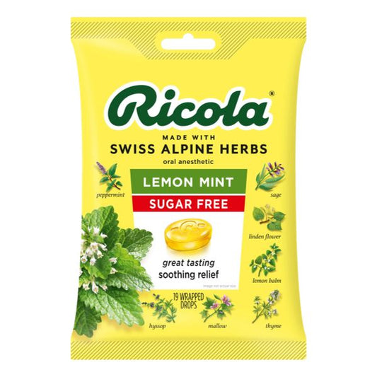 RICOLA SUGAR FREE LEMON MINT 19ct