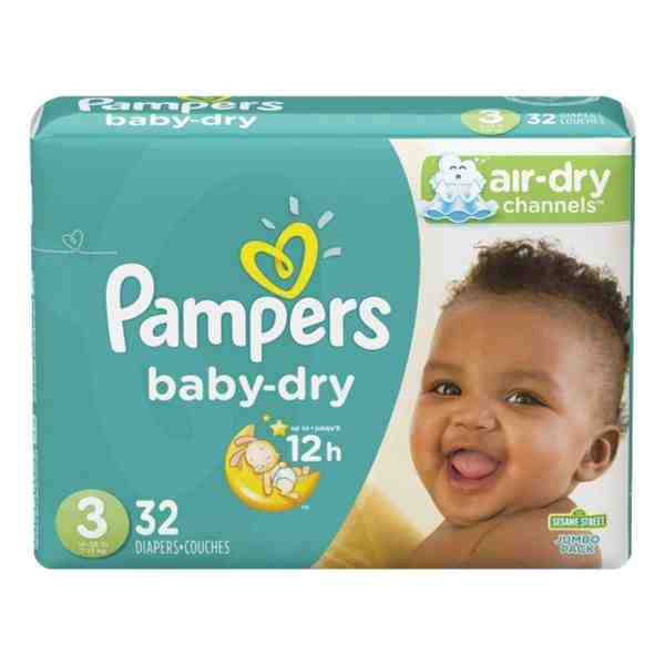 PAMPERS BABY DRY SIZE 3 JUMBO 32ct