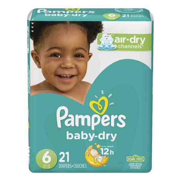 PAMPERS BABY DRY SIZE 6 JUMBO 21ct