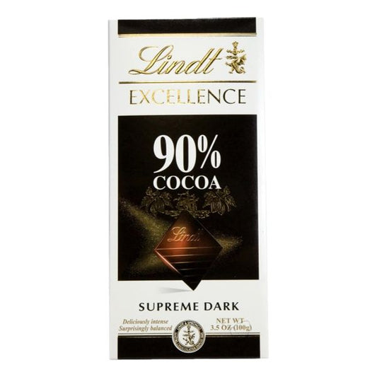 LINDT EXC 90% COCOA DARK CHOCOLATE 3.5oz