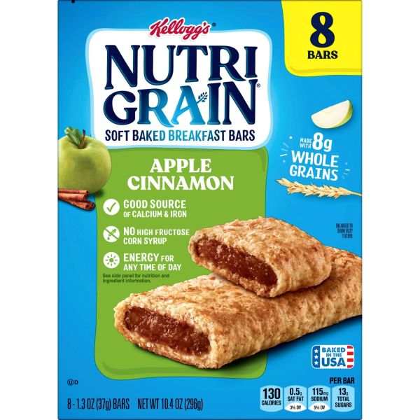 KELLOGS NUTRI GRAIN APPLE CINNAMON 8CT 10.4OZ