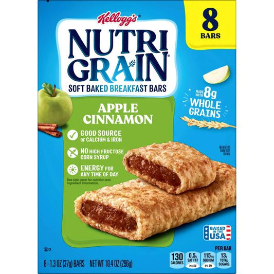 KELLOGS NUTRI GRAIN APPLE CINNAMON 8CT 10.4OZ