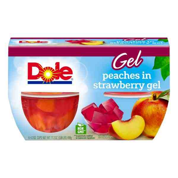 DOLE GEL PEACHES STRAWBERRY IN BOWL 4PK