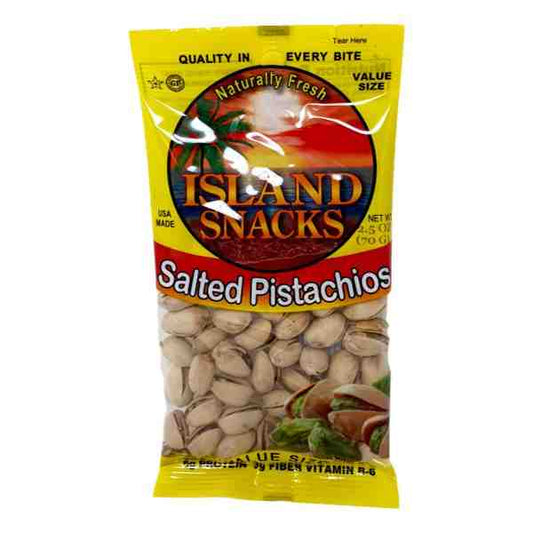 ISLAND SNACKS SALTED PISTACHIOS 2.5oz