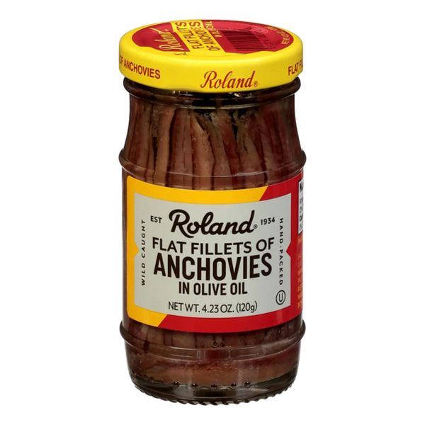 ROLAND ANCHOVIES FILLETS FLAT IN OLIVE OIL JAR 4.23oz