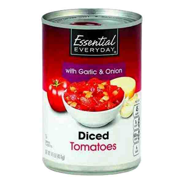EE DICED TOMATOES WITH GARLIC & ONION 14.5oz
