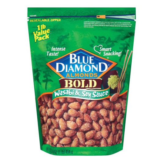 BLUE DIAMOND WASABI SOY ALMONDS 16 oz
