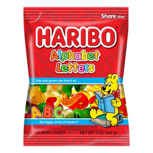 HARIBO ALFABETH LETTERS GUMMY CANDY 5oz