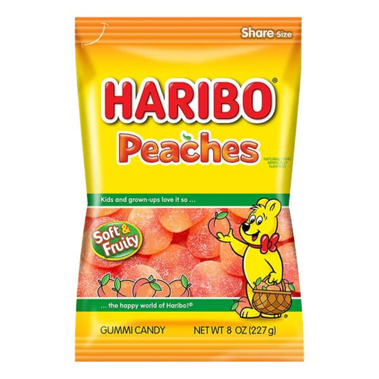 HARIBO PEACHES GUMMI CANDY 8 oz