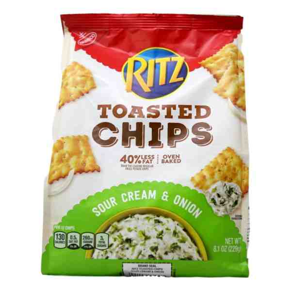 NABISCO RITZ TOASTED CHIPS SOUR CREAM & ONION
