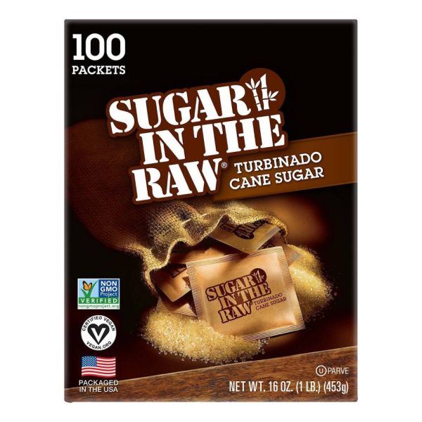 SUGAR IN THE RAW TURBINADO CANE SUGAR PACKETS  100 PACKETS
