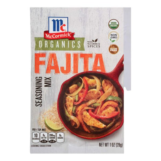 MC CORMICK ORGANIC FAJITA SEASONING MIX 1 OZ