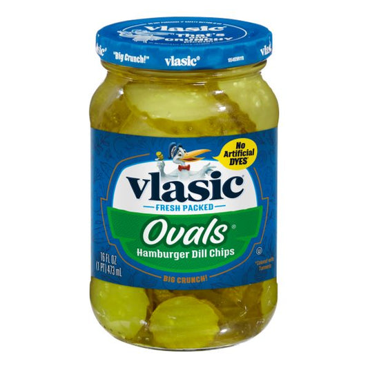 VLASIC OVALS HAMBURGER DILL CHIPS 16OZ