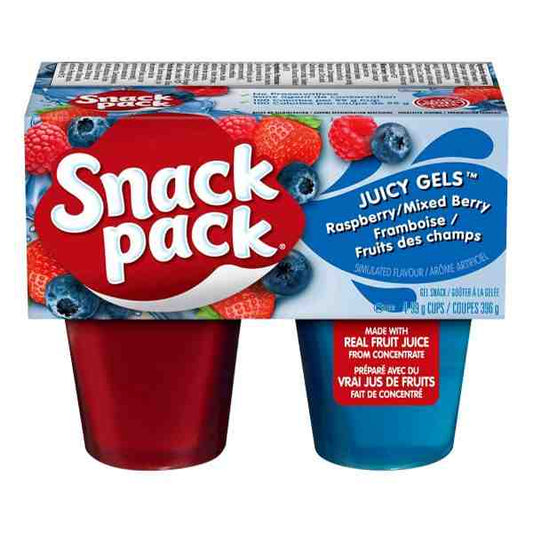 SNACK PACK JUICY GELS RASPBERRY MIXED 396gr