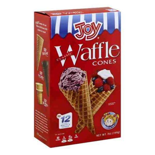 JOY ICECREAM CHOCOLATE WAFFLE CONES 7oz 12ct