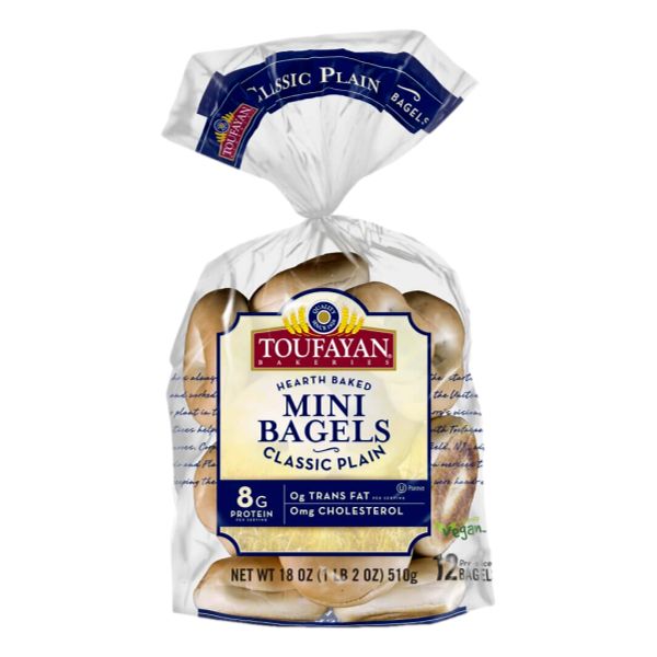 TOUFAYAN BAGELS MINI PLAIN 18oz