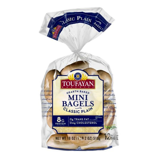 TOUFAYAN BAGELS MINI PLAIN 18oz