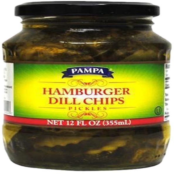 PAMPA HAMBURGER DILL PICKLE CHIPS 12 OZ
