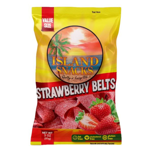 ISLAND SNACKS STRAWBERRY BELTS 3 OZ