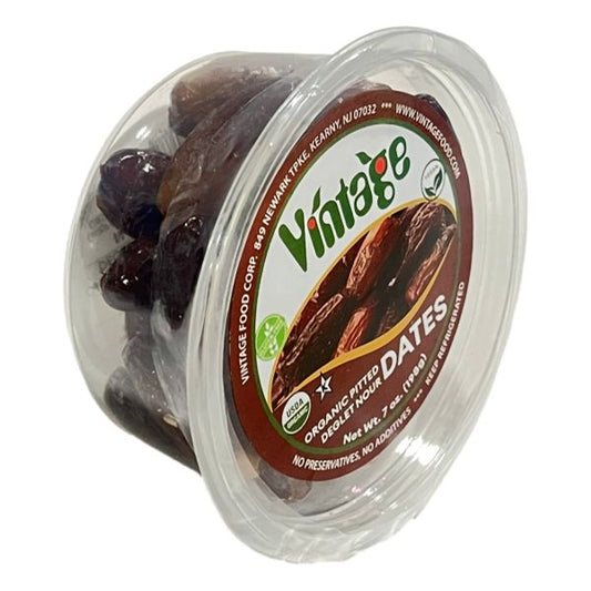 VINTAGE PITTED DATES ORGANIC PLASTIC 7OZ