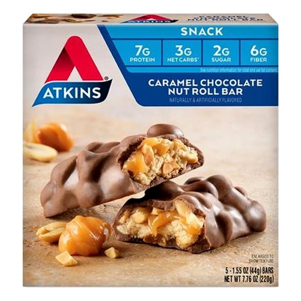 ATKINS SNACK BARS CARAMEL CHOC BARS 44 G