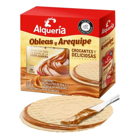 ALQUERIA  CAJA OBLEASx16UN + DULCE DE LECHE / AREQUIPE240g