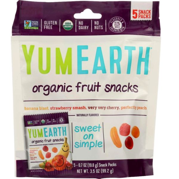 YUM EARTH FRUIT SNACK 5CT 3.5oz