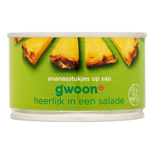 GWOON ANANASSTUKJES OP SAP 227gr