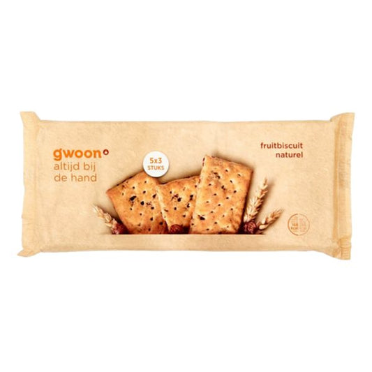 GWOON FRUITBISCUIT NATUREL 15 ST