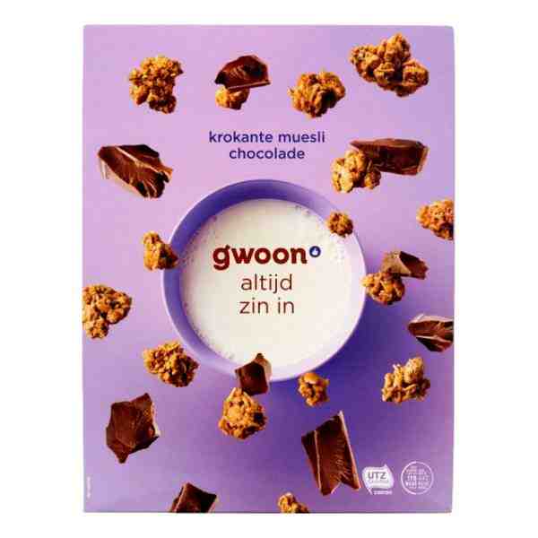 GWOON KROKANTE MUESLI CHOCOLADE 650gr