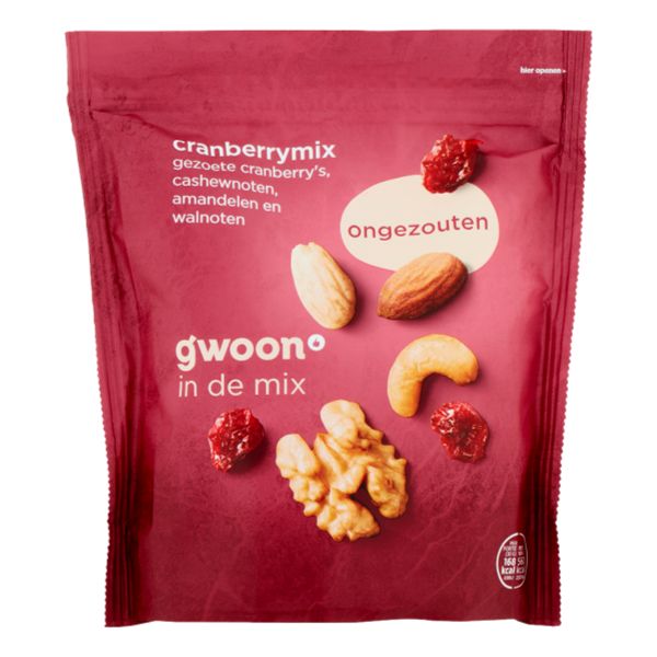 GWOON CRANBERRYMIX ONGEZOUTEN 200gr