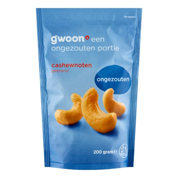 GWOON CASHEWNOTEN ONGEZOUT 200gr