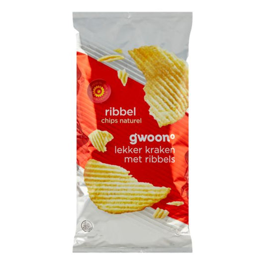 GWOON RIBBEL CHIPS NATUREL 250gr