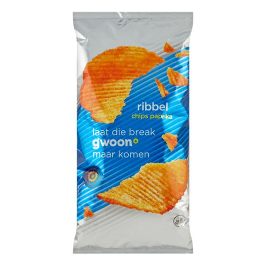GWOON RIBBEL CHIPS PAPRIKA 250GR