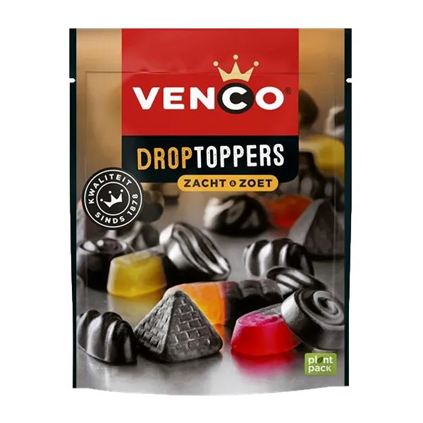 VENCO DROPTOPPERS ZACHT & ZOET 225GR