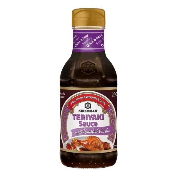 KIKKOMAN TERIYAKI SAUCE ROASTED GARLIC 250ML
