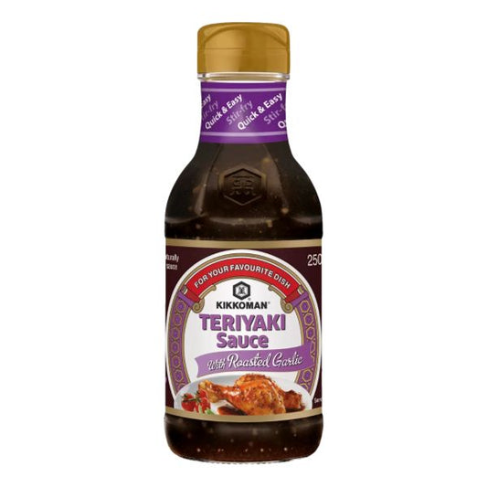 KIKKOMAN TERIYAKI SAUCE ROASTED GARLIC 250ML