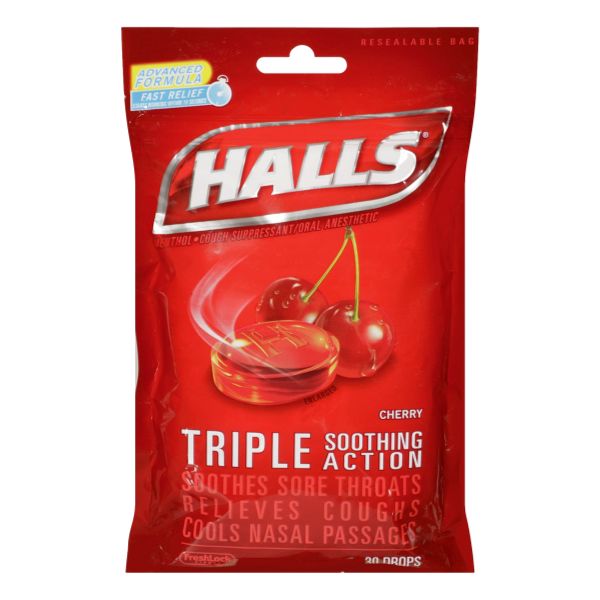 HALLS CHERRY BAGS 30 ct