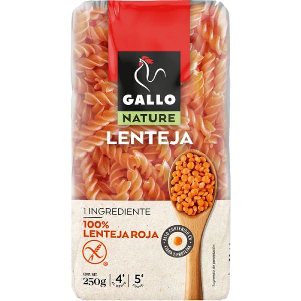 GALLO NATURE 100% HELICES LENTEJA ROJA 250GR