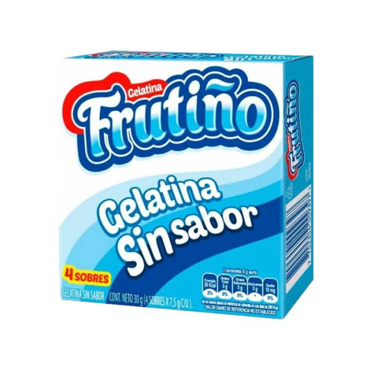 GELATINA EN POLVO FRUTIÑO SIN SABOR X 30GR X 4 SOBRES