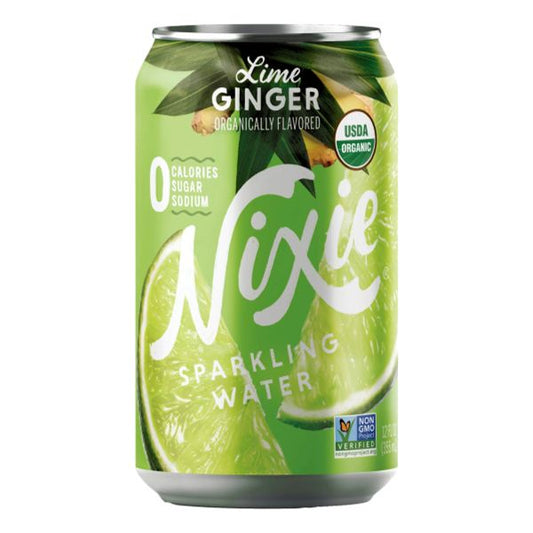NIXIE WATER SPARKLING LIME GINGER 12 OZ~